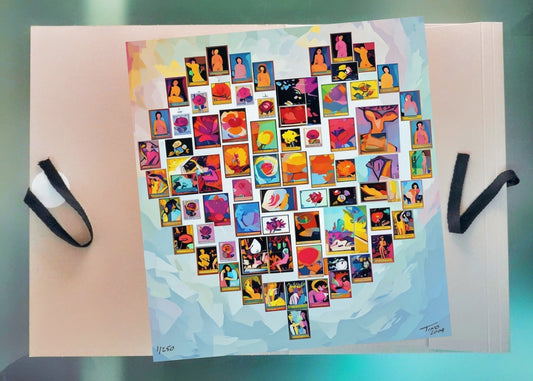 The Hearts of Arabia Women & Flowers Heart Artwork - Wudd