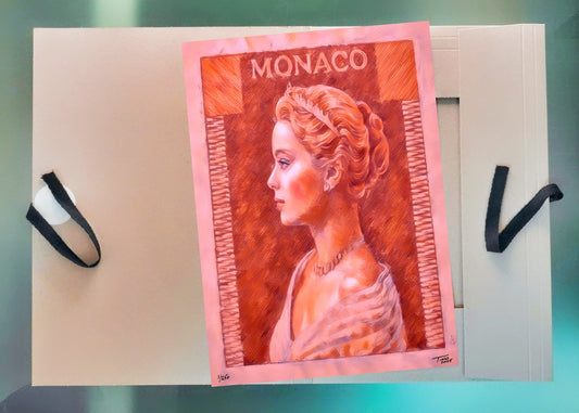 Monaco Grace Kelly 1957 Pastel Artwork - Rose neutre