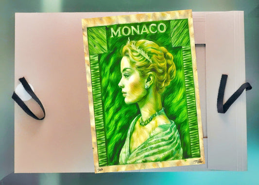 Monaco Grace Kelly 1957 Pastel Artwork - Veridine