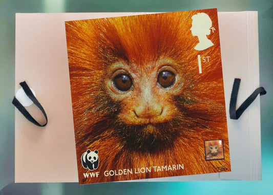 The 2011 WWF Artwork with Mint Stamp - Golden Lion Tamarin