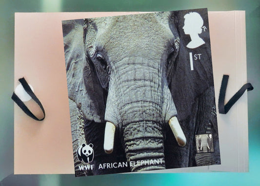 The WWF Artwork with Mint Stamp - African Elephant