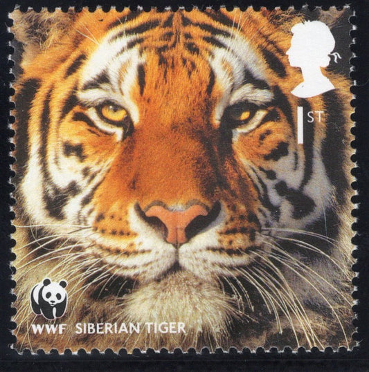 The Protecting Endangered Species Pastel Artwork with Mint Stamp - Siberian Tiger