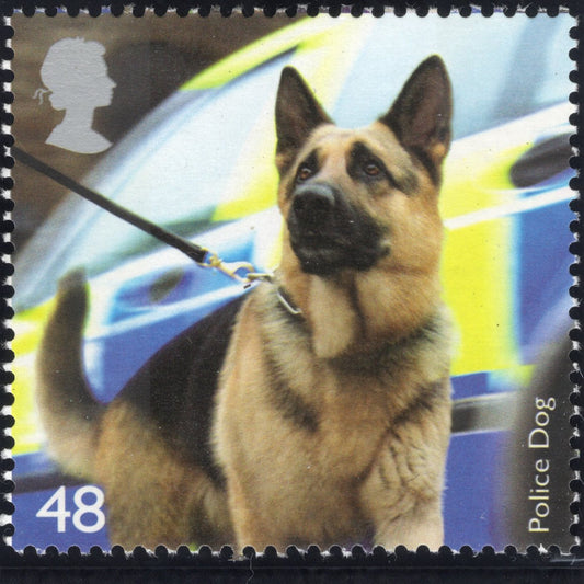 The Working Dogs Artwork with Mint Stamp - Police Dog