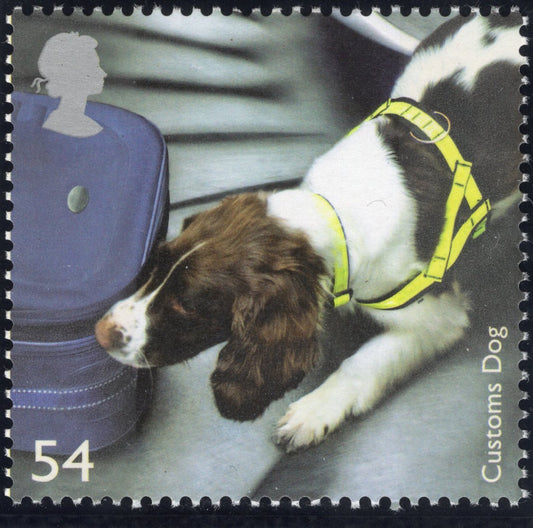 The Working Dogs Artwork with Mint Stamp - Customs Dog