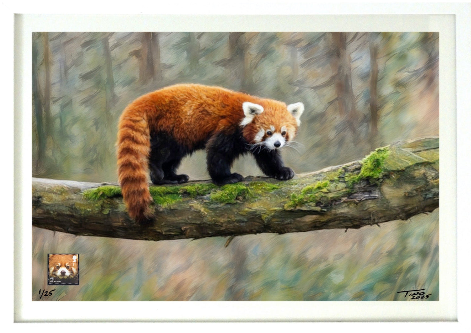 The 2011 WWF Protecting Endangered Species Mint Stamp with Artwork - Red Panda