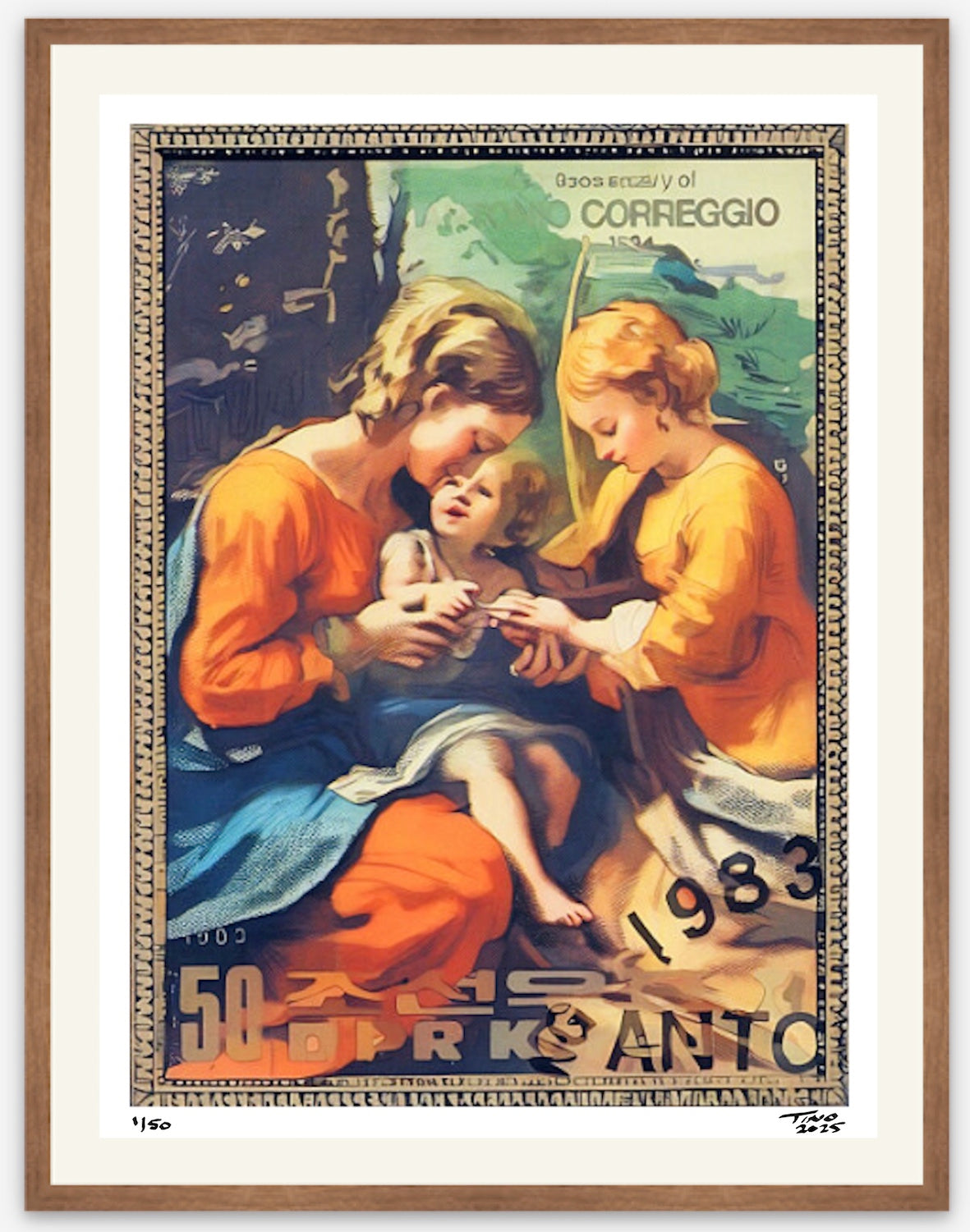 The 1983 North Korea 450th Anniversary of Antonio Correggio - Santa Caterina Napoli v3c