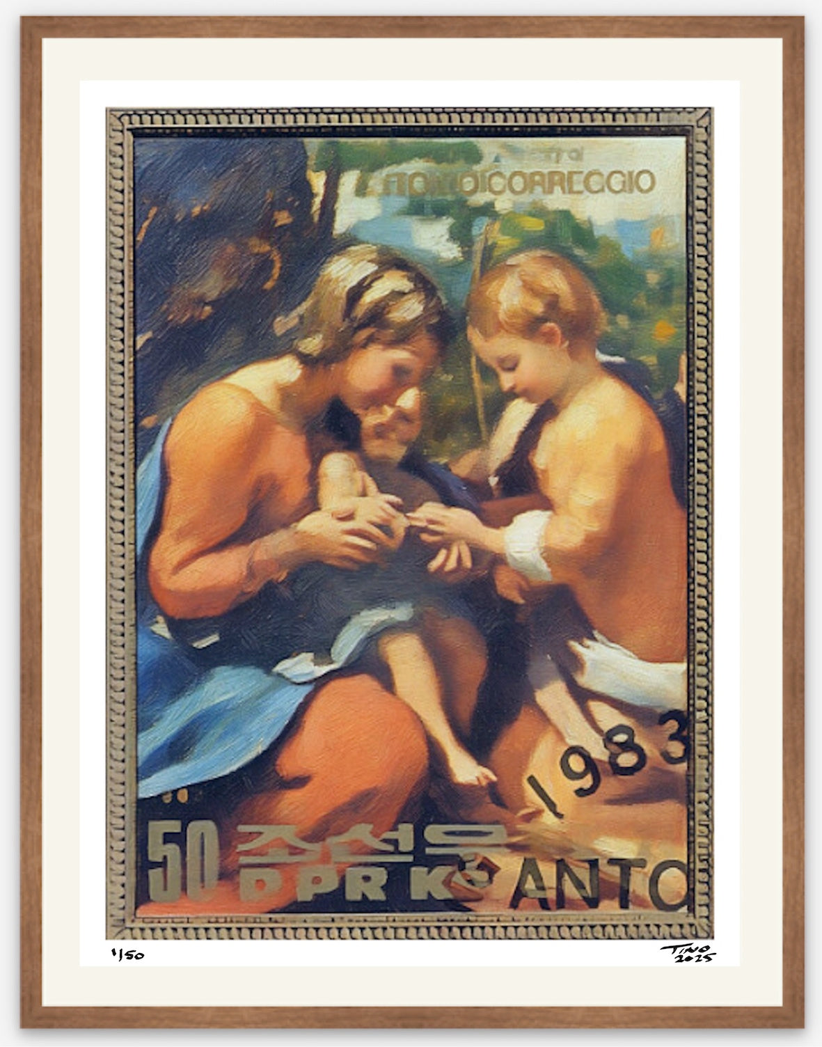 The 1983 North Korea 450th Anniversary of Antonio Correggio - Santa Caterina Napoli v4c