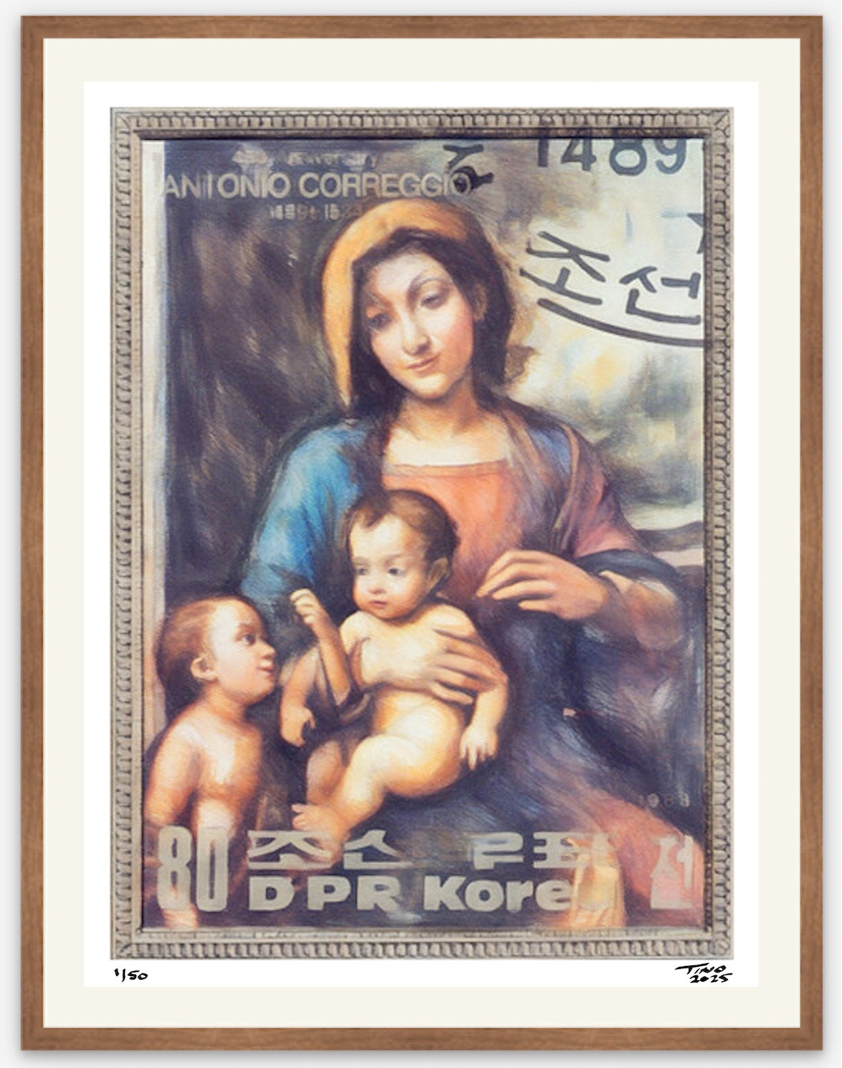The 1983 North Korea 450th Anniversary of Antonio Correggio - The Madonna with Child & St John v1d