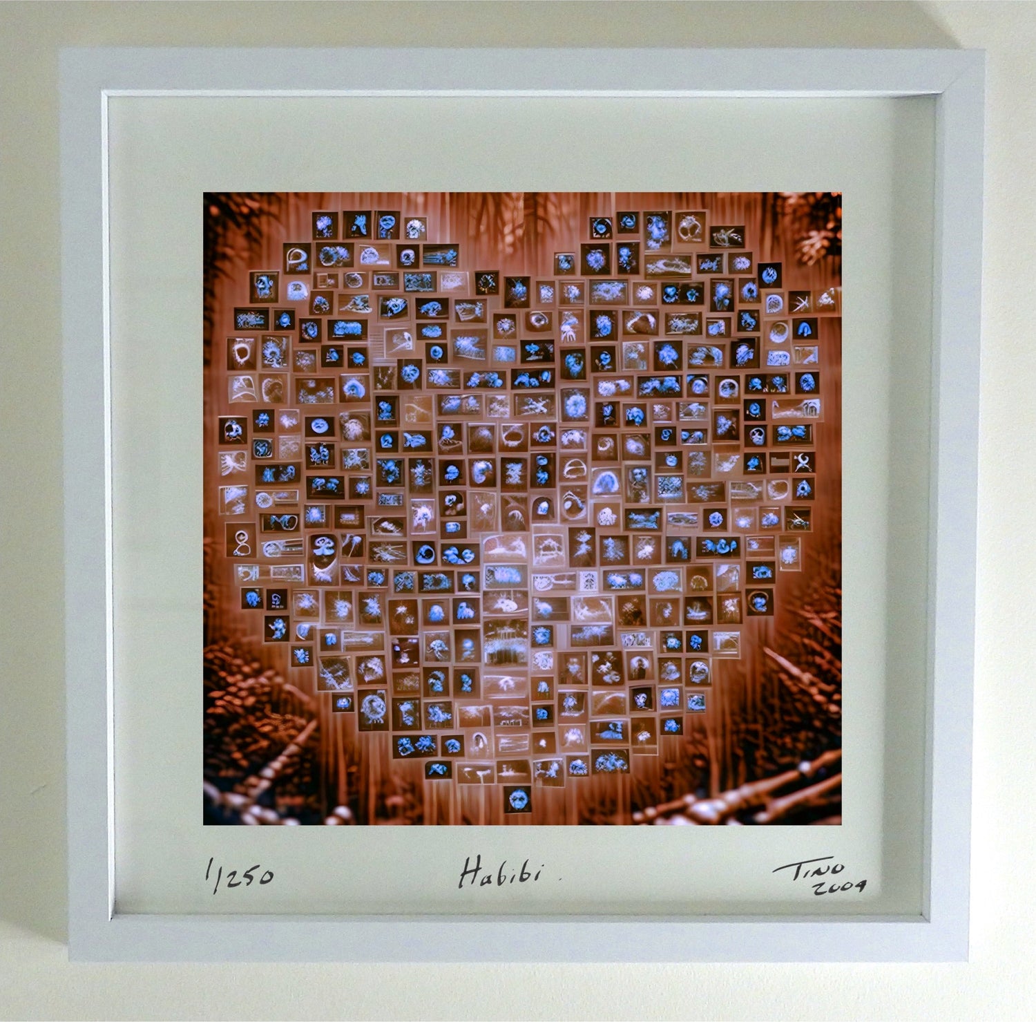 2004 Arabia Love Hearts Art Blue & Brown - Habibi