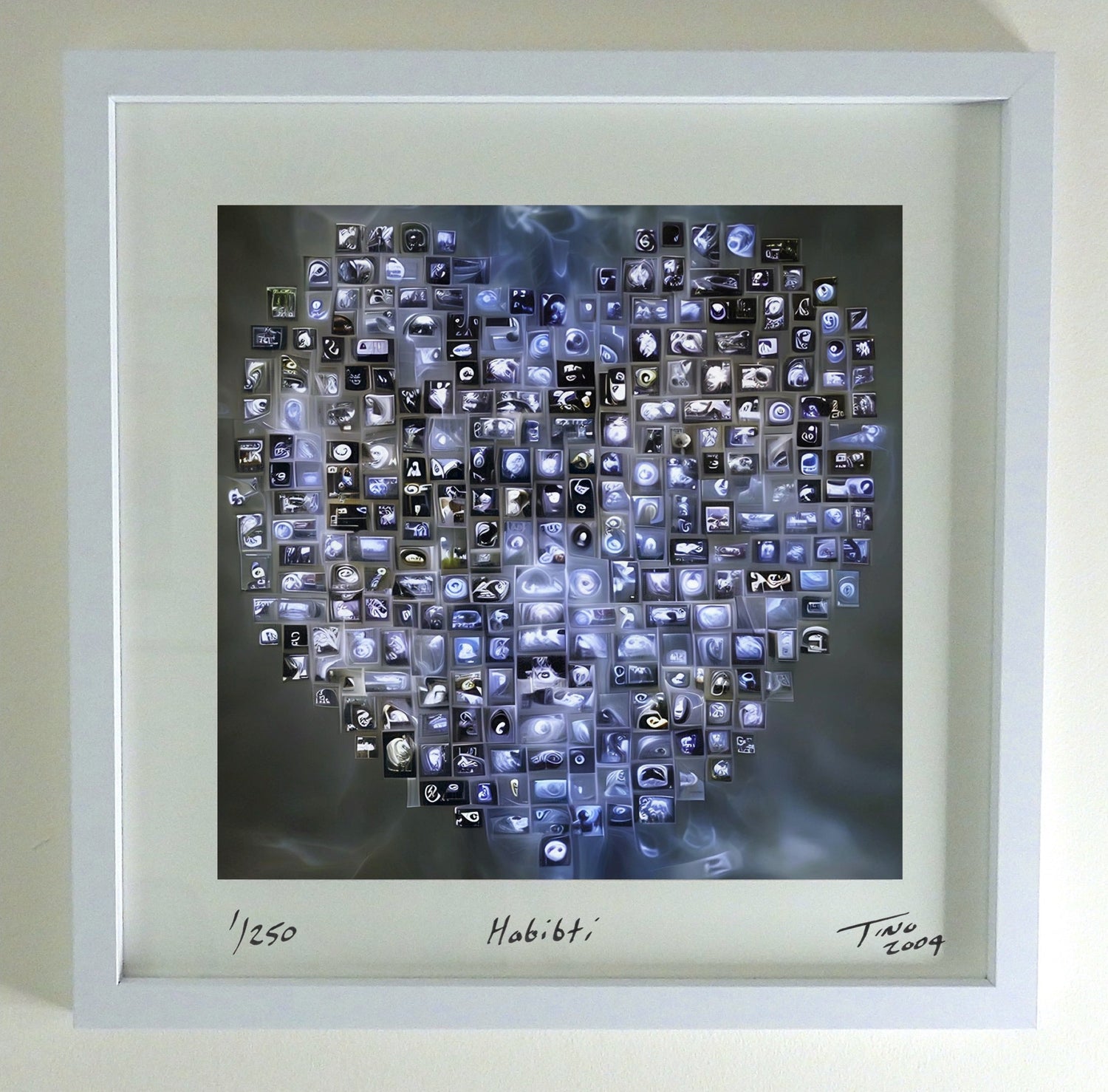 2004 Arabia Love Hearts Art Blue & Brown - Habibti