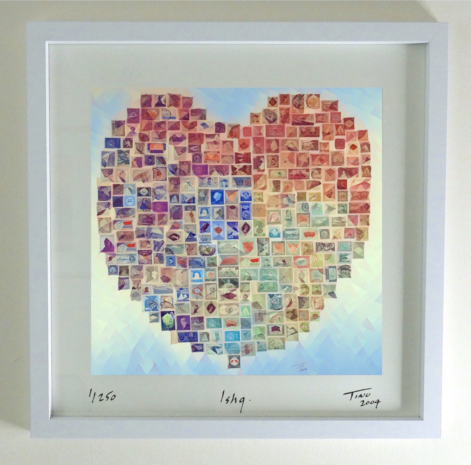 2004 Arabia Love Hearts Art Blue & Brown - Ishq