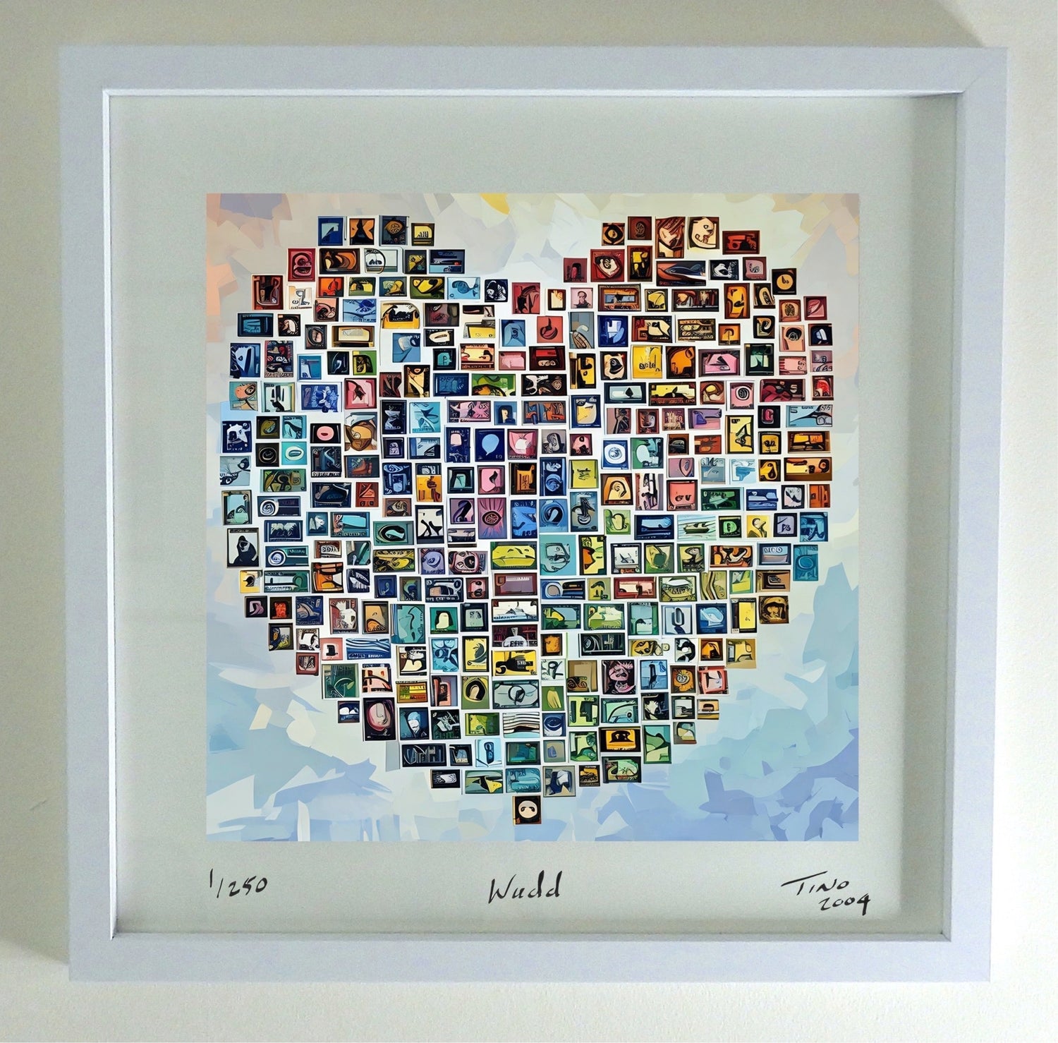 2004 Arabia Love Hearts Art Blue & Brown - Wudd