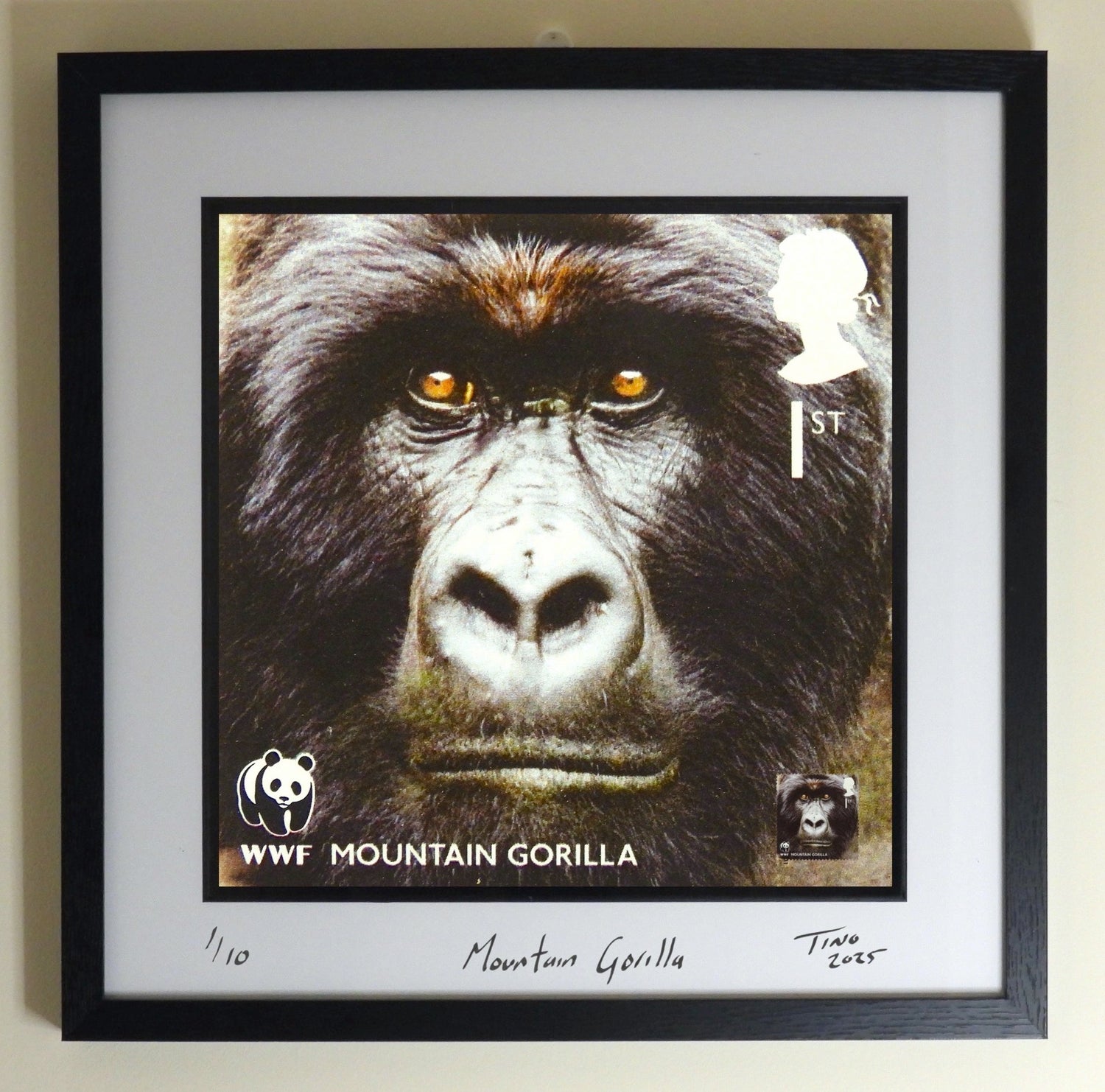 2011 WWF GB Mint Stamp Wall Art - Mountain Gorilla