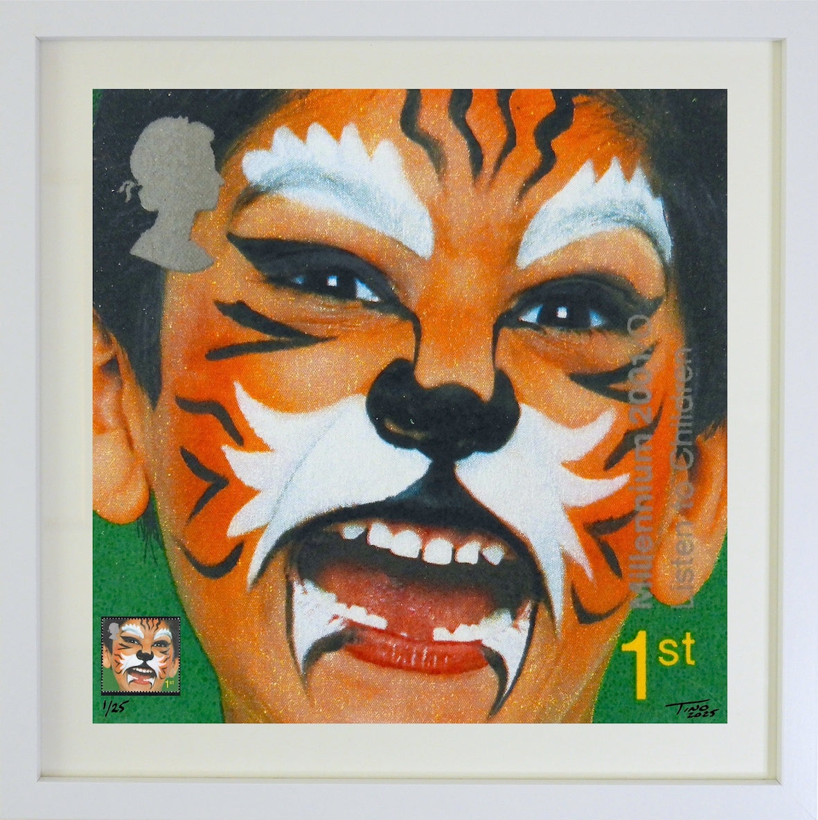 The 2001 Hopes for the Future Mint Stamp with Artwork - Listen To Children