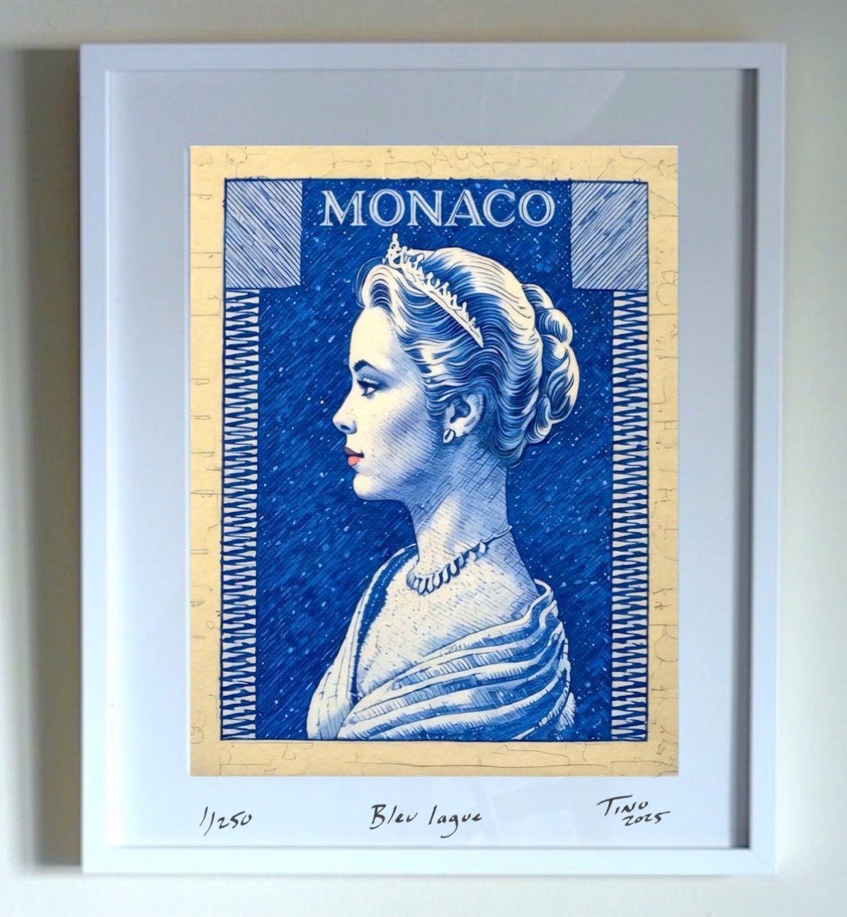 Monaco Grace Kelly 1957 Graphic Art - Bleu lague