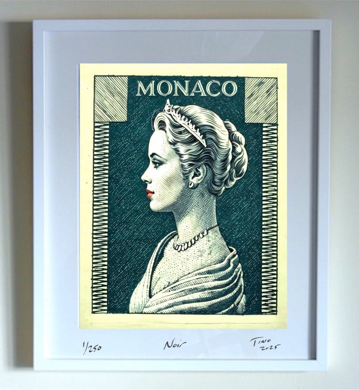 Monaco Grace Kelly 1957 Graphic Art - Noir