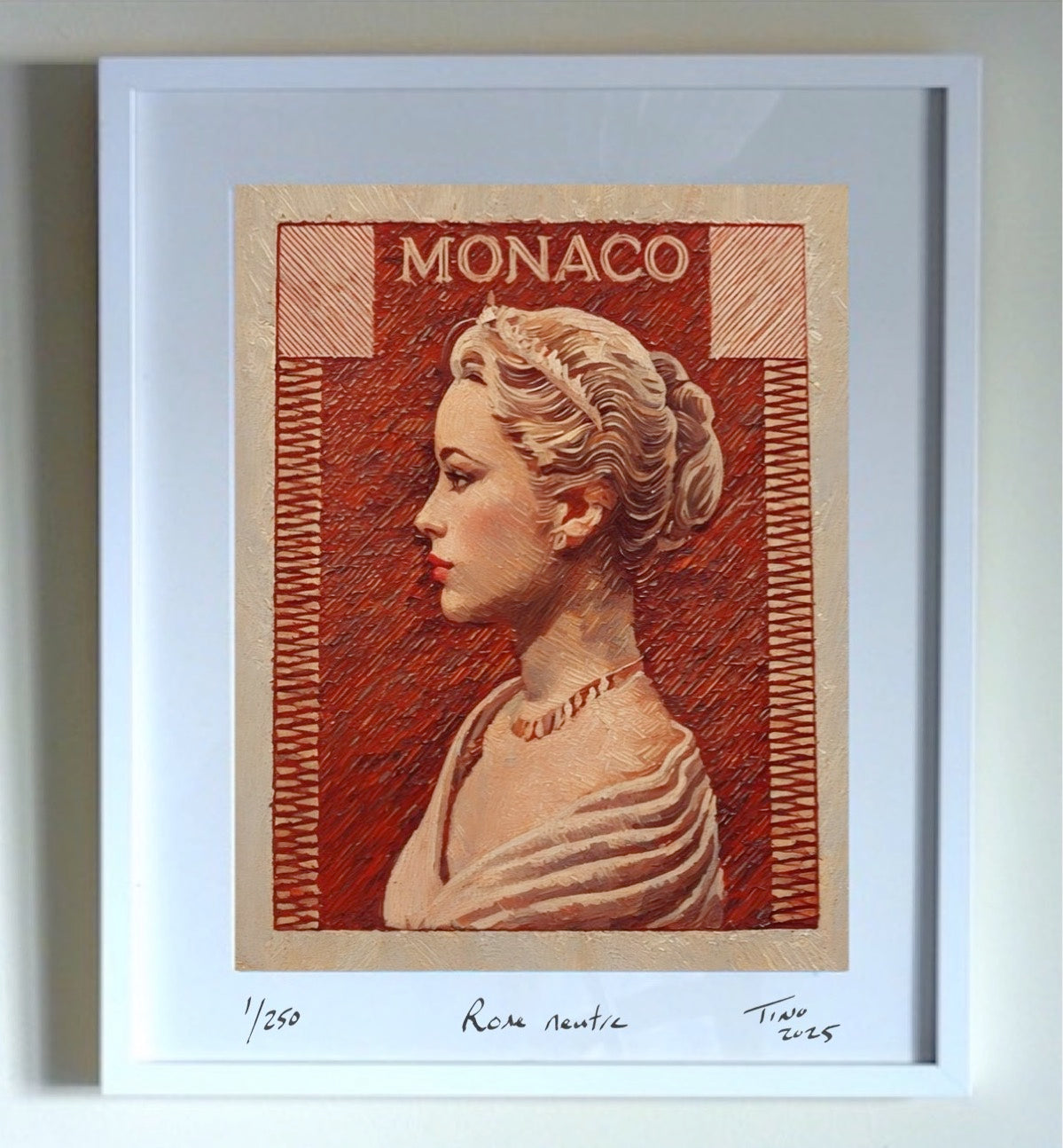 Monaco Grace Kelly 1957 Oil Art - Rose neutre