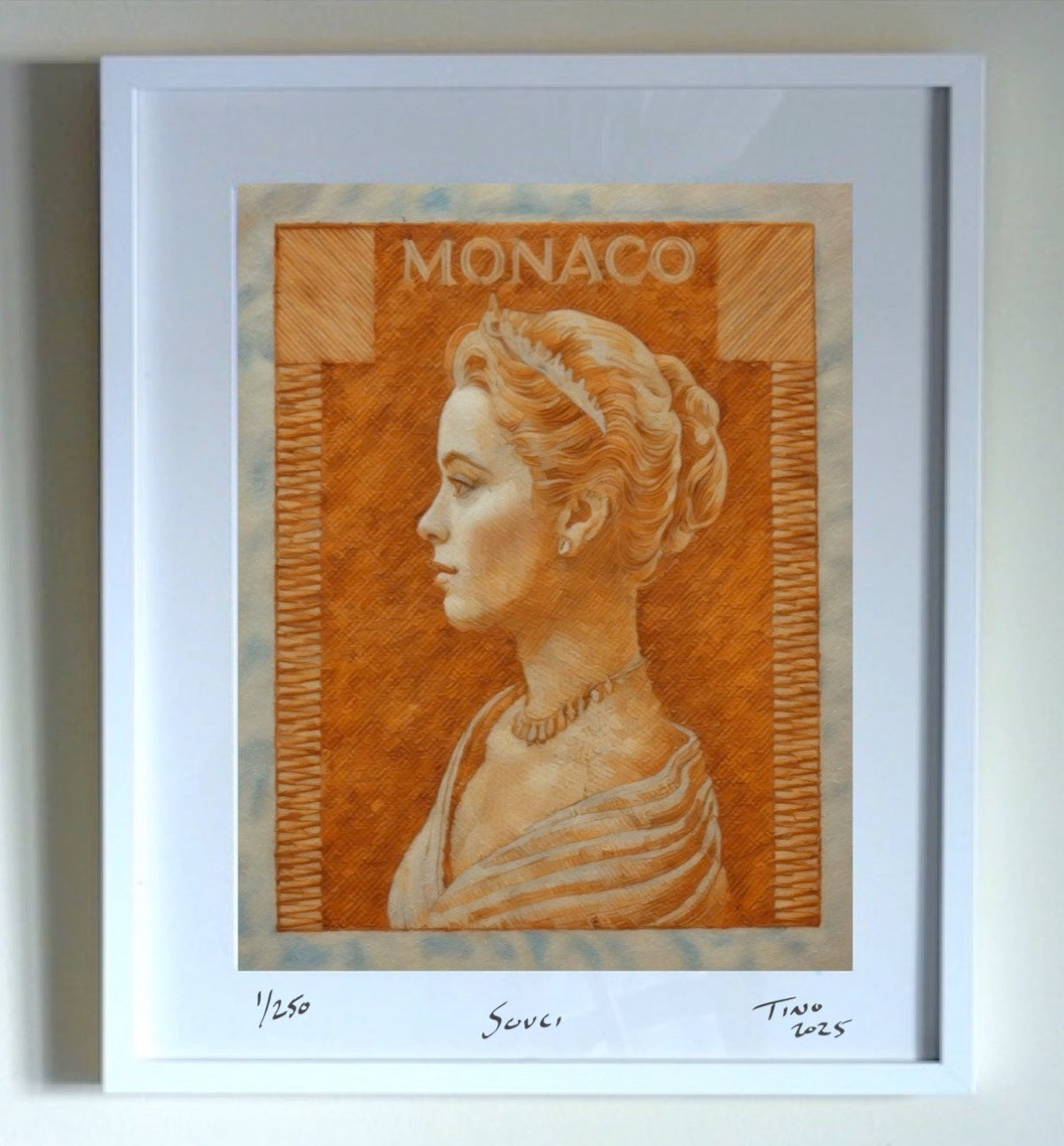 Monaco Grace Kelly 1957 Pastel Art - Souci