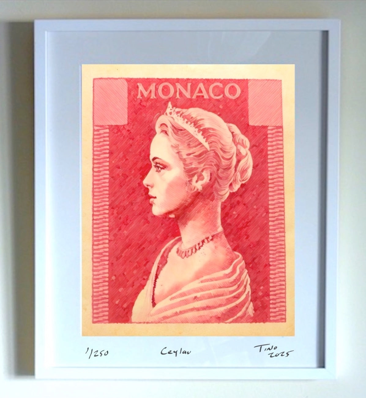 Monaco Grace Kelly 1957 Watercolour Art - Ceylau