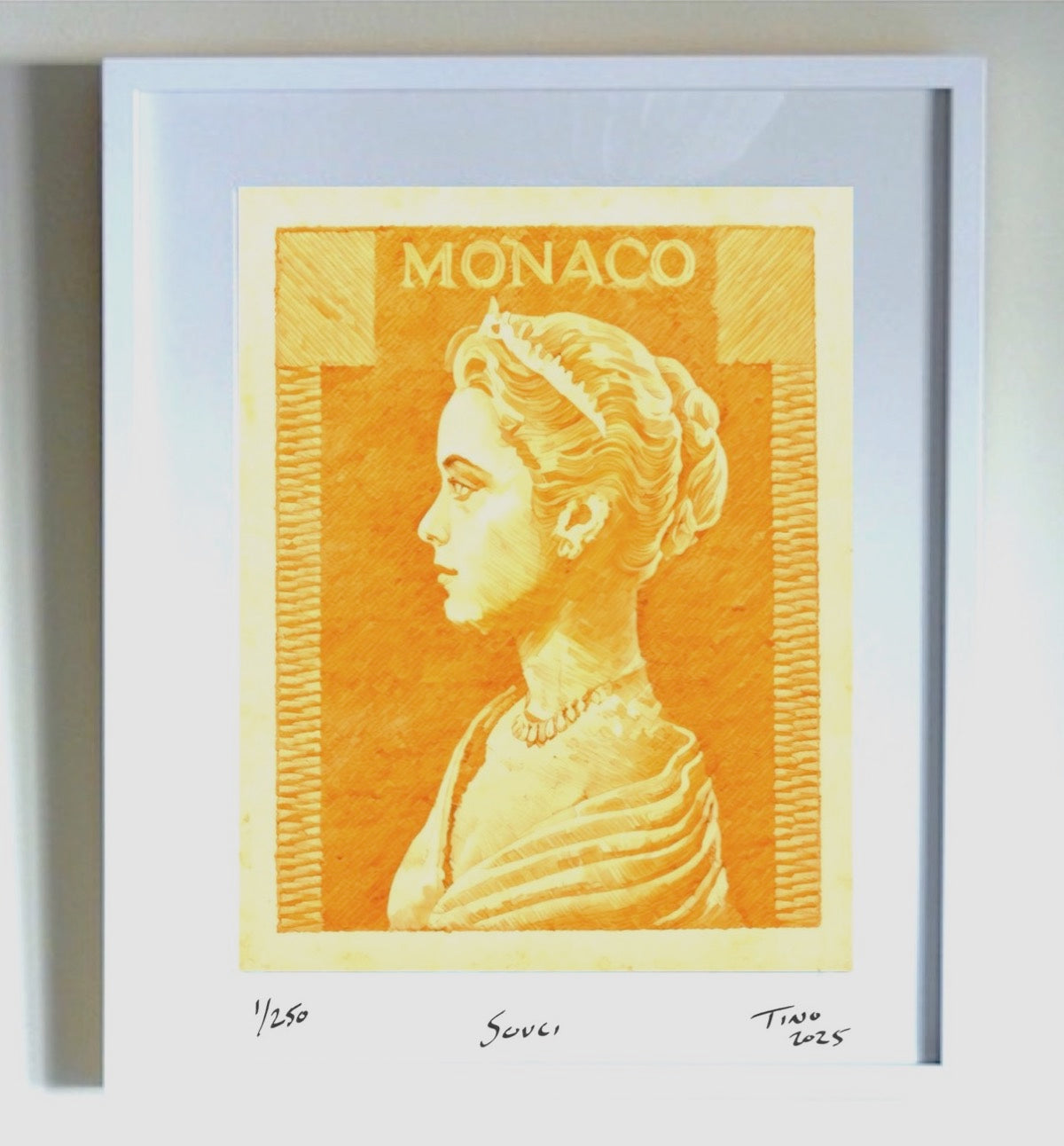 Monaco Grace Kelly 1957 Watercolour Art - Souci
