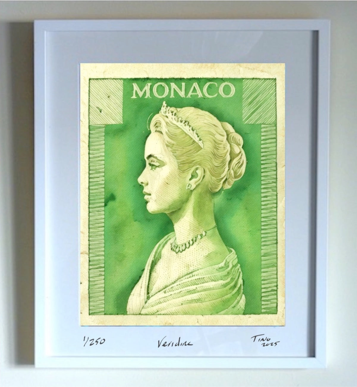 Monaco Grace Kelly 1957 Watercolour Art - Veridine