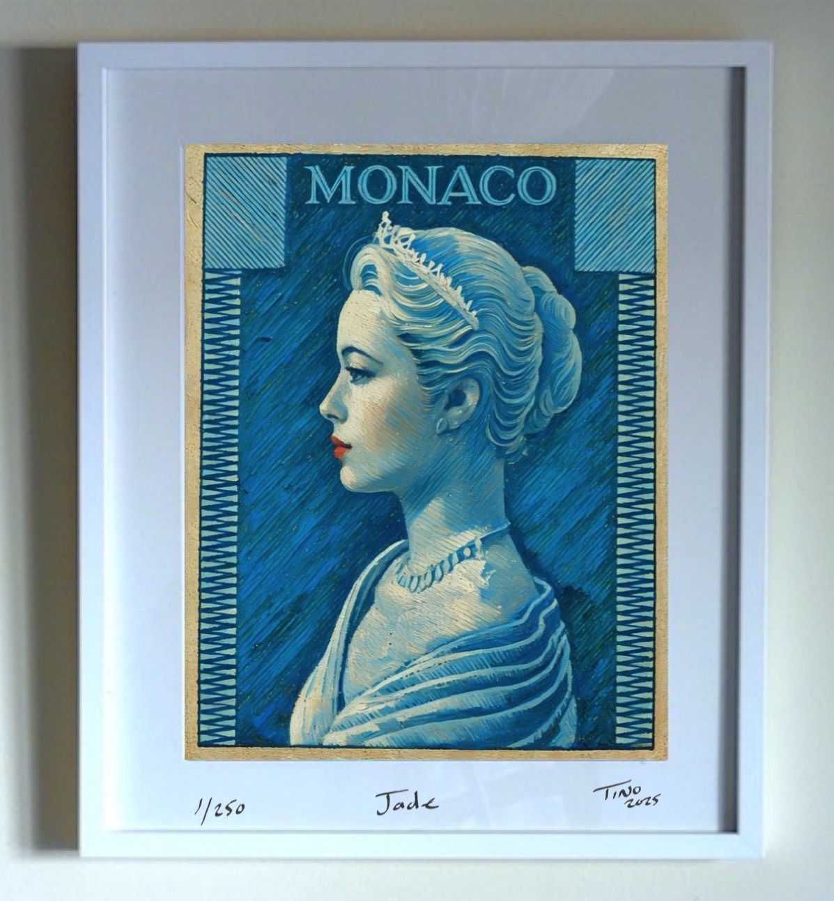 Monaco Grace Kelly 1957 Oil Art - Jade