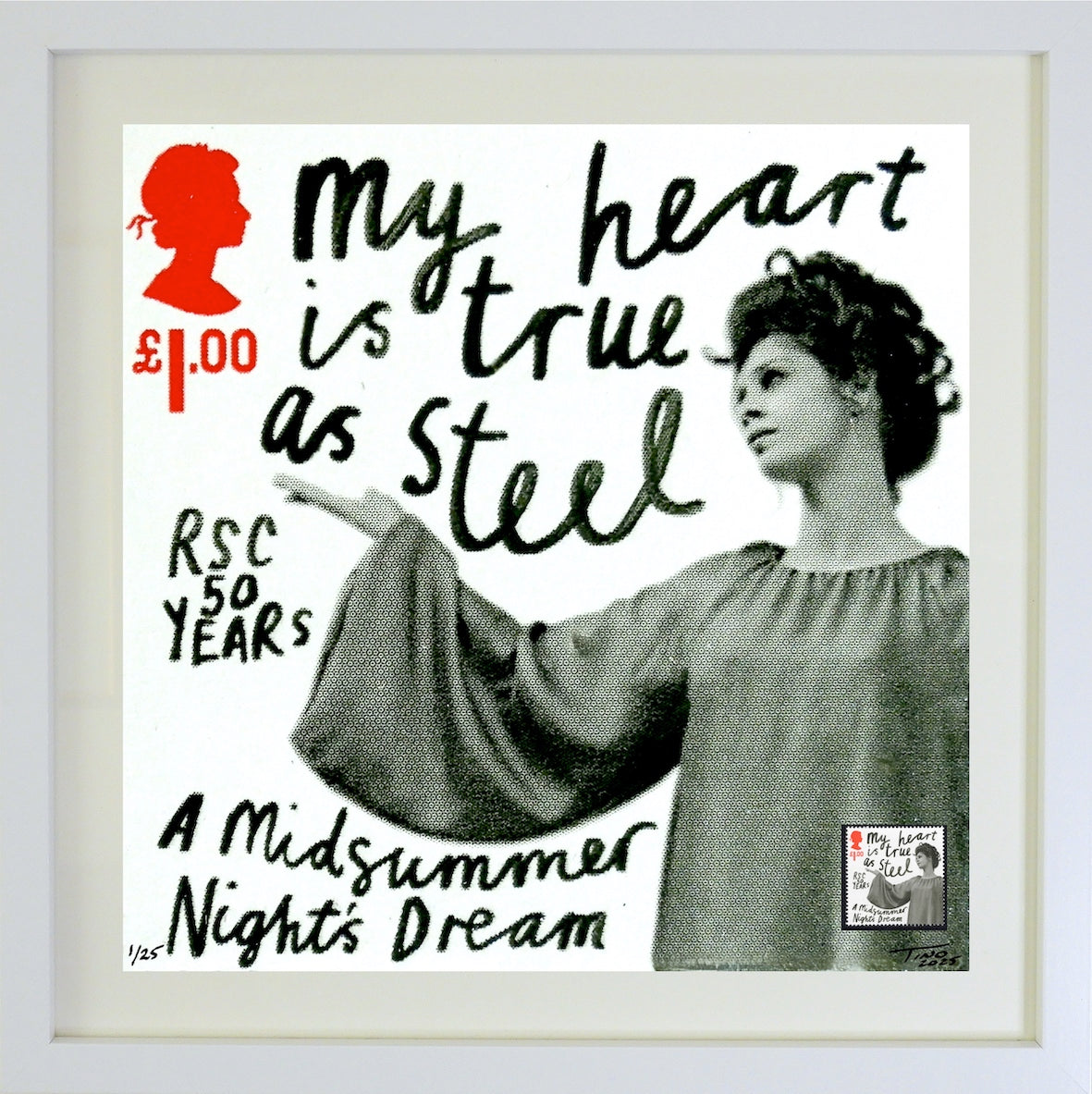 The 2011 Shakespeare Plays Artwork with Mint Stamp - A Midsummer Nights Dream