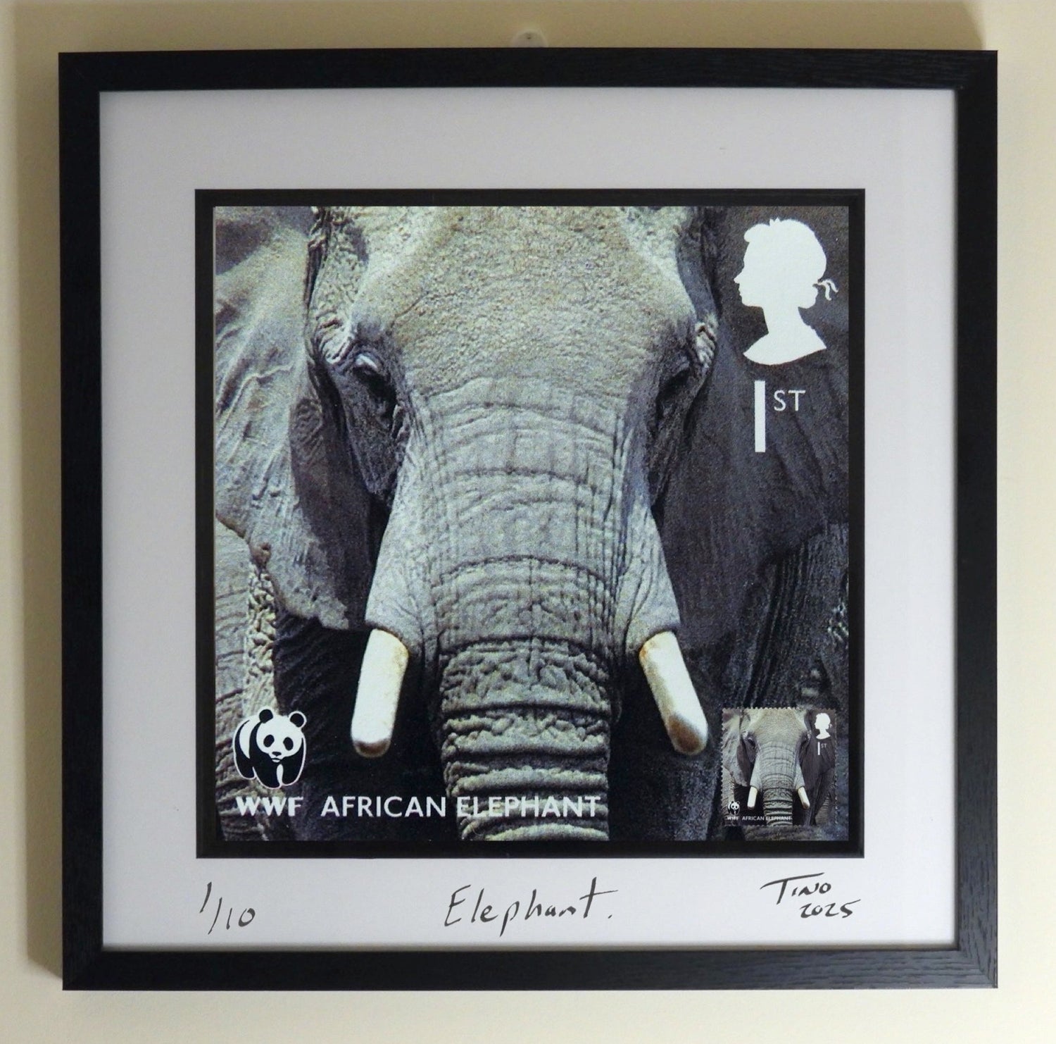 2011 WWF GB Mint Stamp Wall Art - Elephant