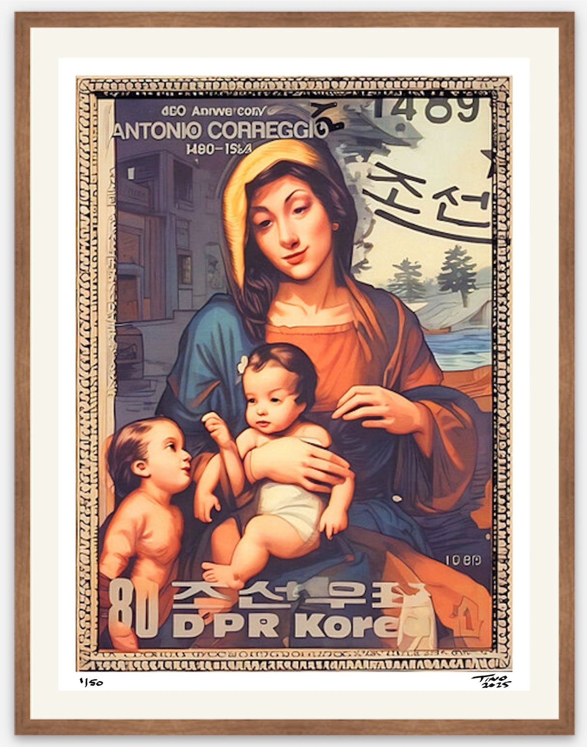 The North Korea 450th Anniversary of Antonio Correggio - The Madonna with Child & St John v3d