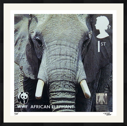 The WWF Artwork with Mint Stamp - African Elephant