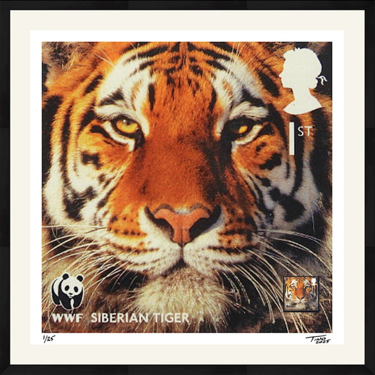 The WWF Artwork with Mint Stamp - Siberian Tiger