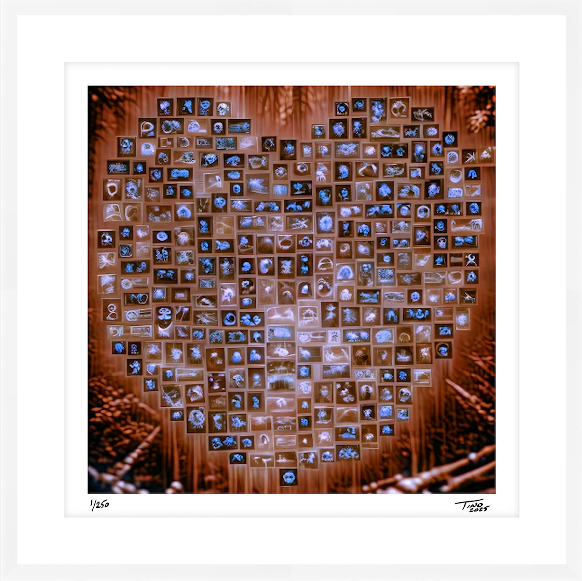 The Hearts of Arabia Blue & Brown Heart Artwork - Habibi