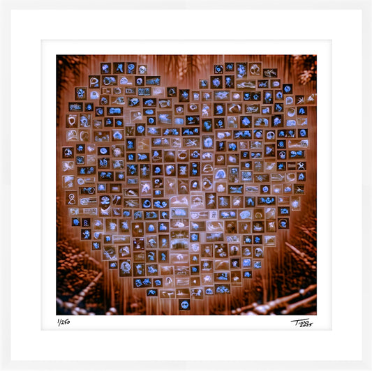 The Hearts of Arabia Blue & Brown Heart Artwork - Habibi