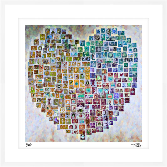 The Hearts of Arabia Blue & Brown Heart Artwork - Hayati