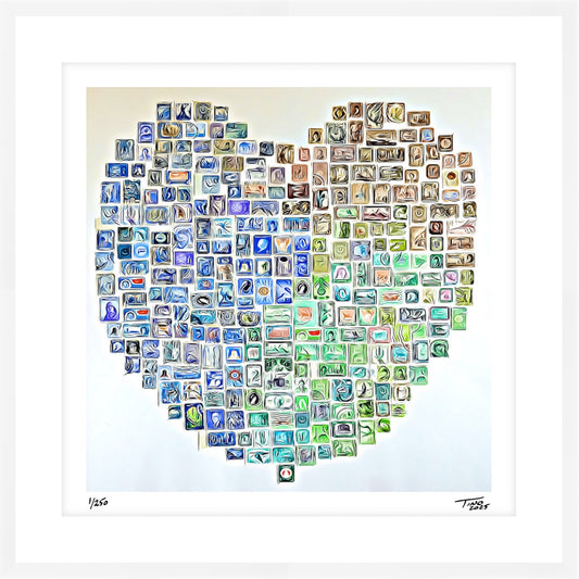 The Hearts of Arabia Blue & Brown Heart Artwork - Hob