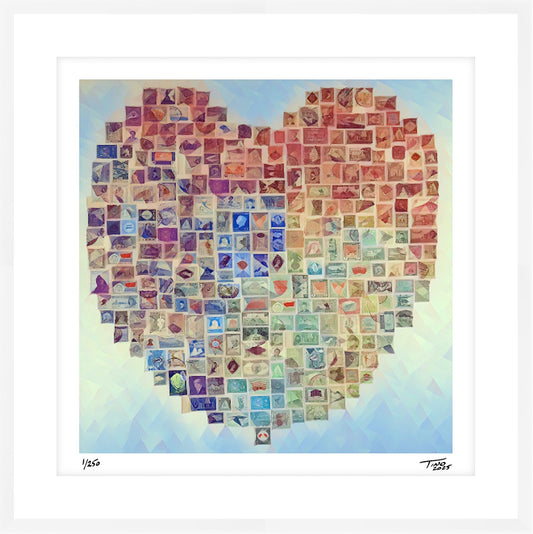 The Hearts of Arabia Blue & Brown Heart Artwork - Ishq