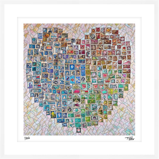 The Hearts of Arabia Blue & Brown Heart Artwork - Mahabbah