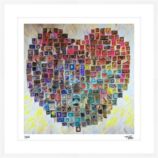 The Hearts of Arabia Blue & Brown Heart Artwork - Rohi