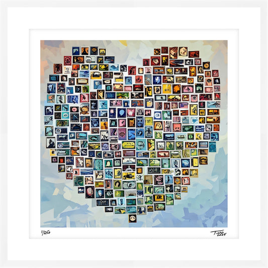 The Hearts of Arabia Blue & Brown Heart Artwork - Wudd