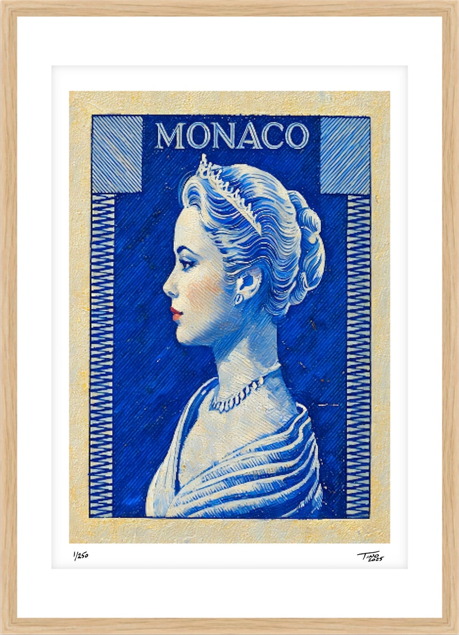 Monaco Grace Kelly Aesthetic Artwork - Bleu lague