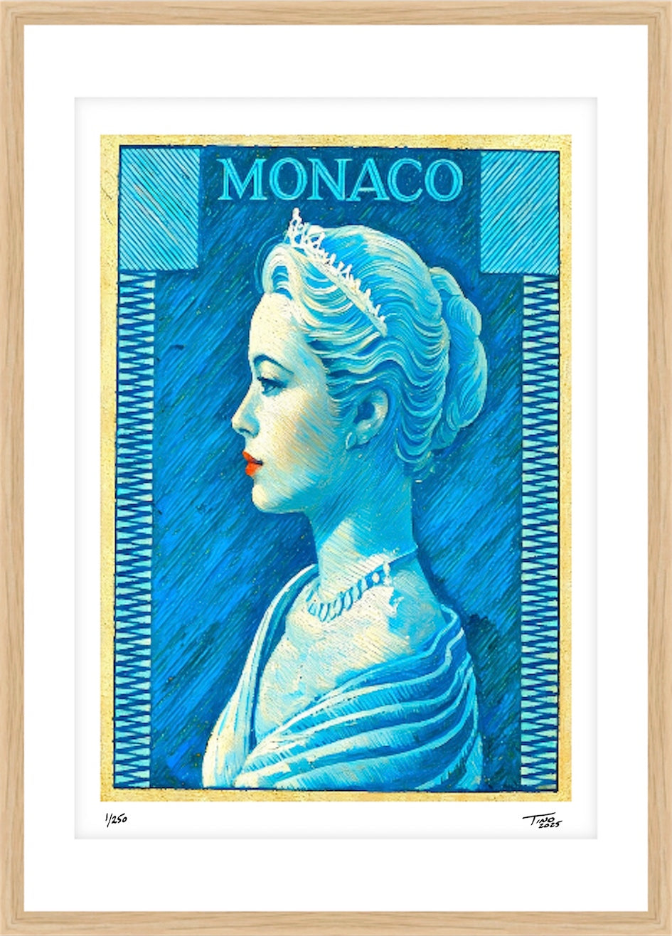 Monaco Grace Kelly Aesthetic Artwork - Vert bleuatre