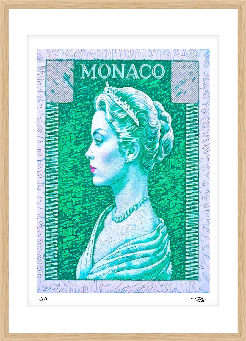 Monaco Grace Kelly Graphic Artwork - Jade