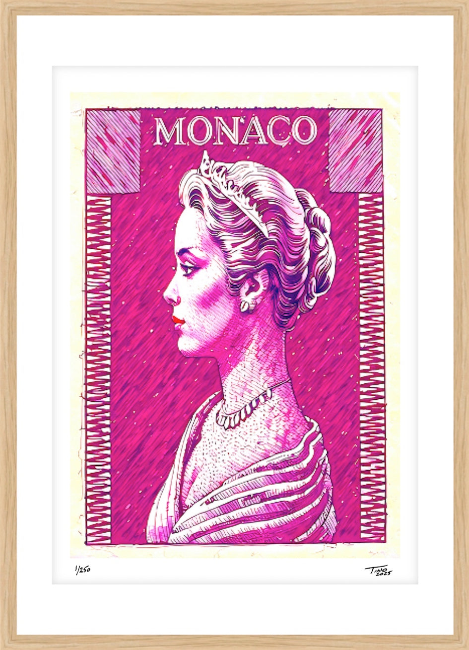 Monaco Grace Kelly Graphic Artwork - Violet fonce