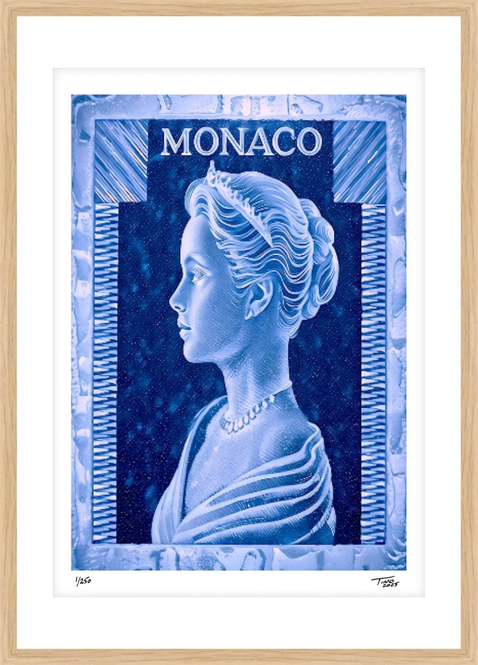 Monaco Grace Kelly Ice Artwork - Bleu lague