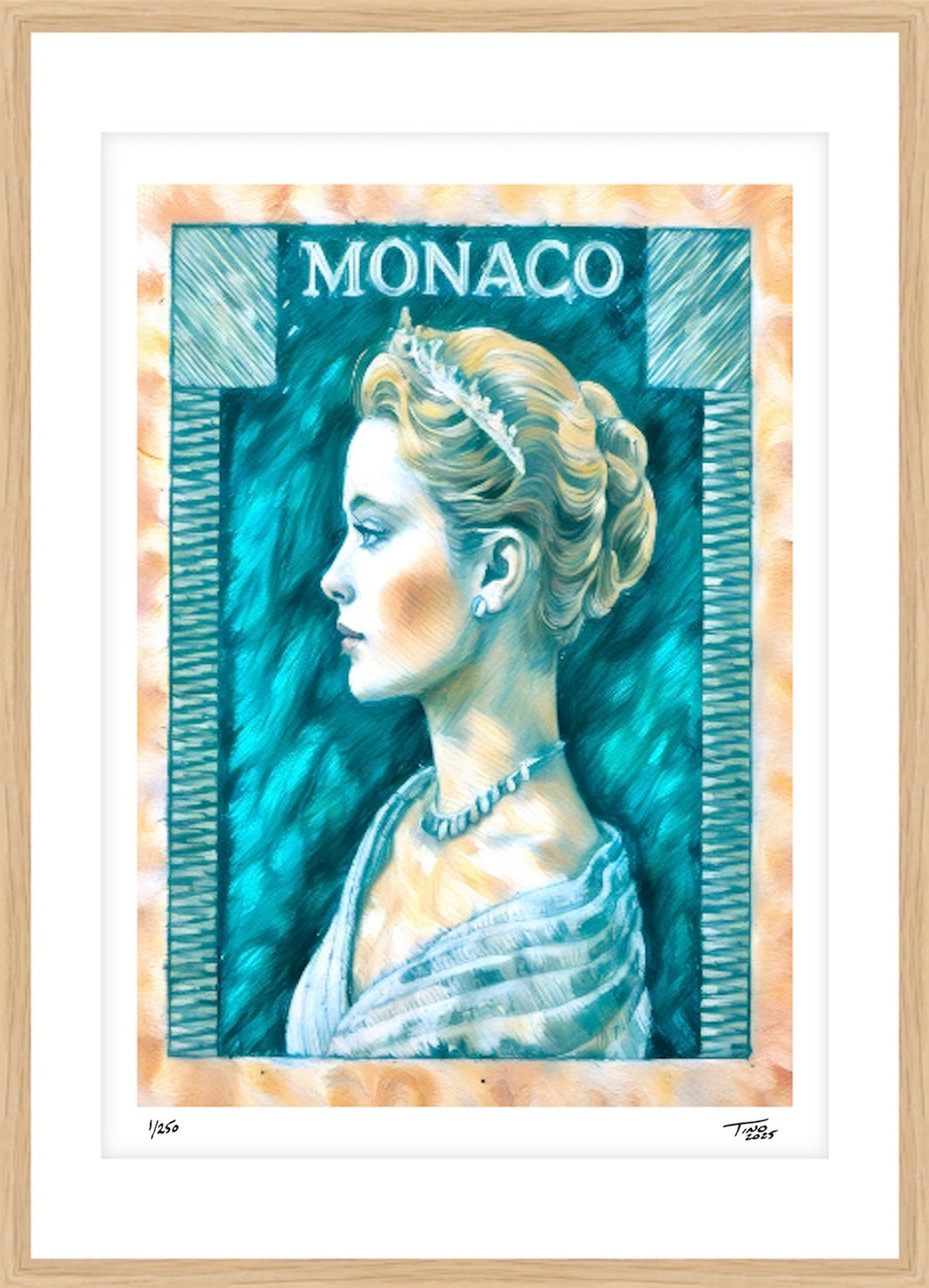 Monaco Grace Kelly Pastel Artwork - Vert bleuatre