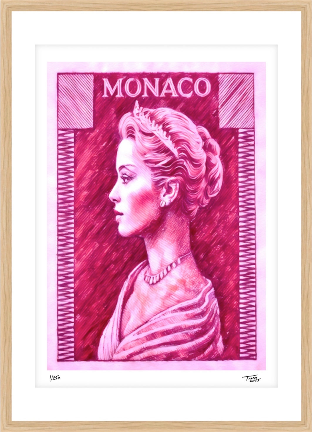Monaco Grace Kelly Pastel Artwork - Violet fonce
