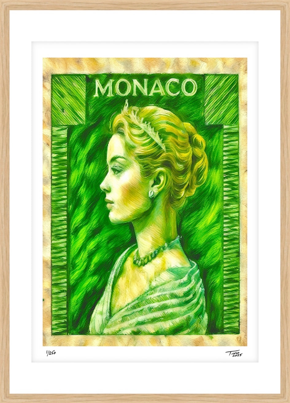 Monaco Grace Kelly Pastel Artwork - Veridine