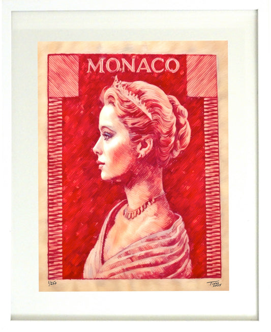 Monaco Grace Kelly 1957 Pastel Artwork - Ceylau