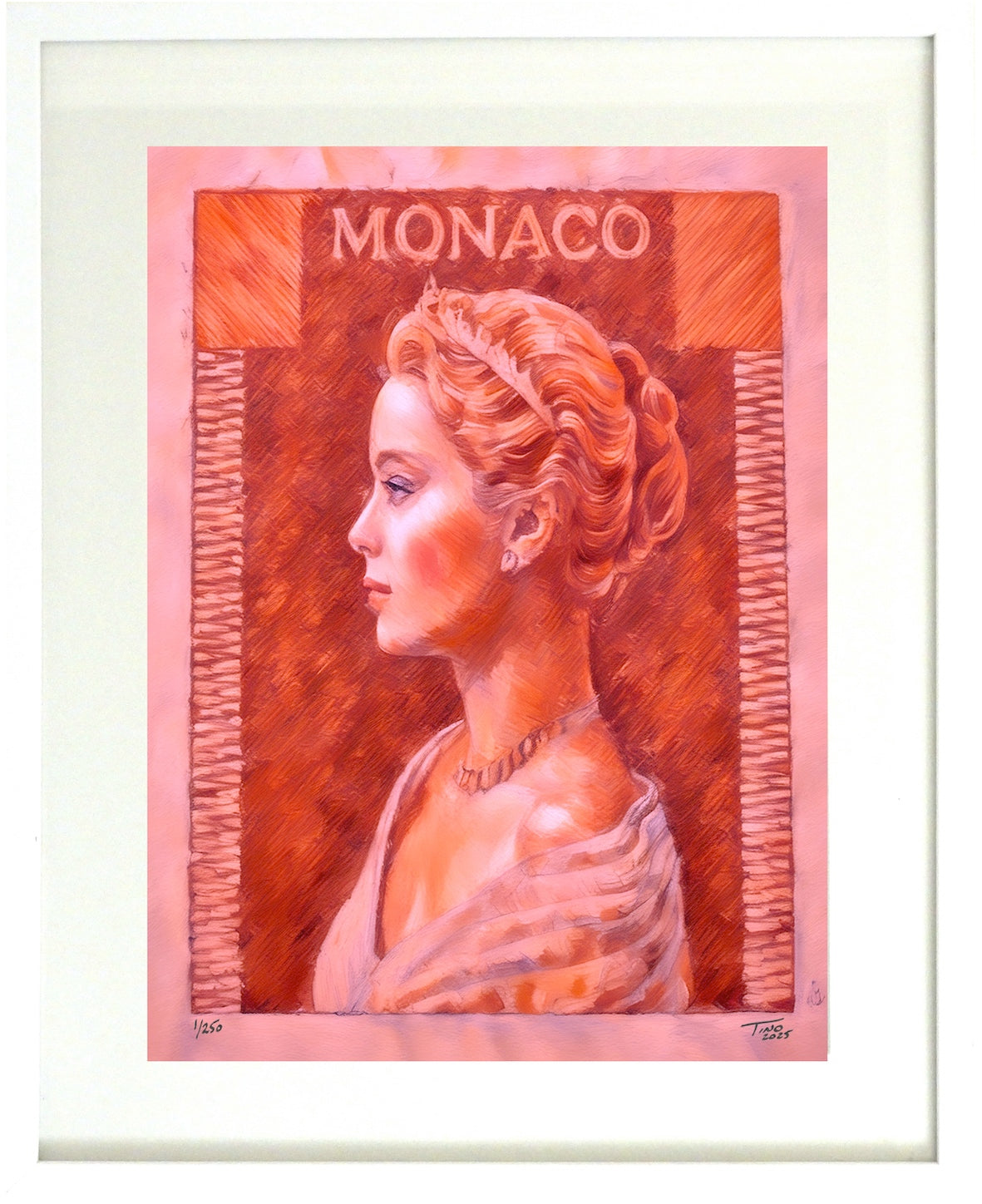 Monaco Grace Kelly 1957 Pastel Artwork - Rose neutre