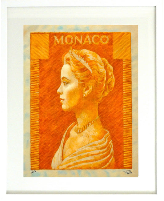 Monaco Grace Kelly 1957 Pastel Artwork - Souci
